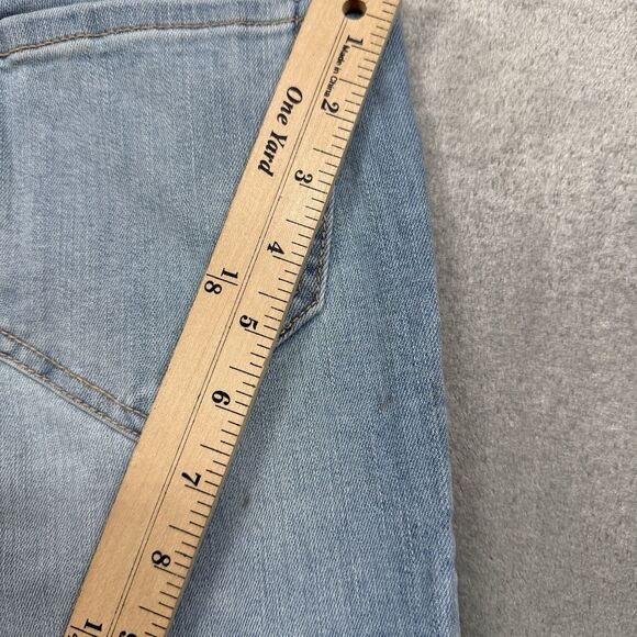 Hollister Jeans Womens 27L Blue Cotton Denim High Rise Flare Soft Stretch Floral - Picture 8 of 14